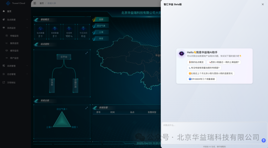 华益瑞大数据管理平台携手DeepSeek | 实现生态气象数据分析智能化！